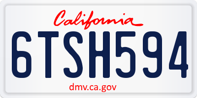 CA license plate 6TSH594
