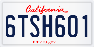 CA license plate 6TSH601
