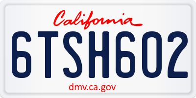 CA license plate 6TSH602