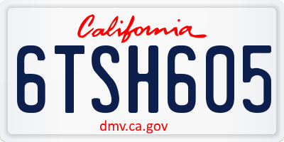 CA license plate 6TSH605