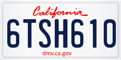 CA license plate 6TSH610