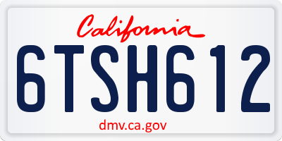 CA license plate 6TSH612