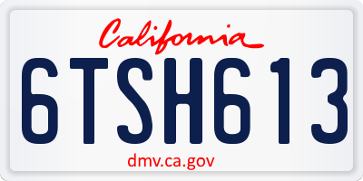 CA license plate 6TSH613