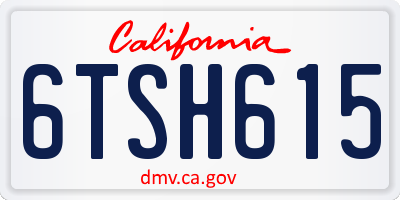 CA license plate 6TSH615