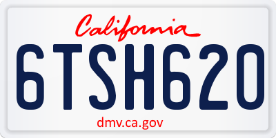 CA license plate 6TSH620