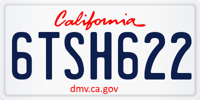CA license plate 6TSH622
