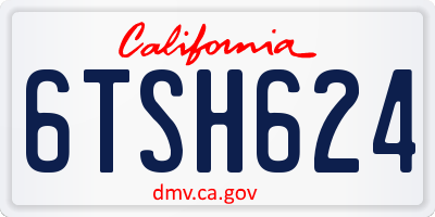 CA license plate 6TSH624