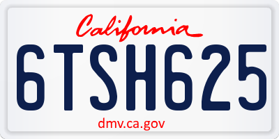 CA license plate 6TSH625