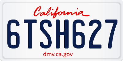 CA license plate 6TSH627
