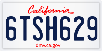 CA license plate 6TSH629