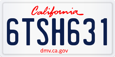 CA license plate 6TSH631