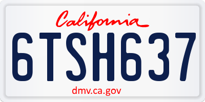 CA license plate 6TSH637