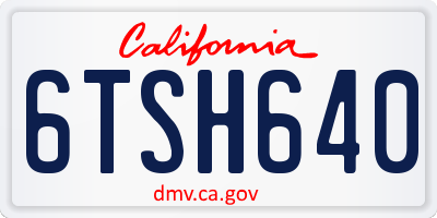 CA license plate 6TSH640