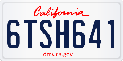 CA license plate 6TSH641
