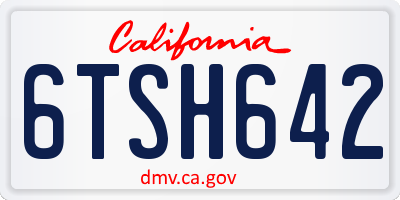 CA license plate 6TSH642
