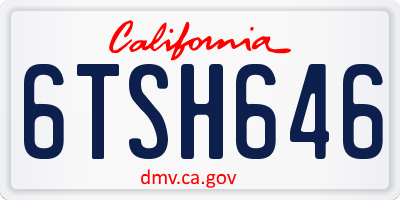 CA license plate 6TSH646