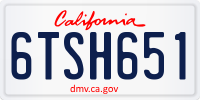 CA license plate 6TSH651