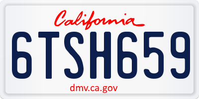 CA license plate 6TSH659