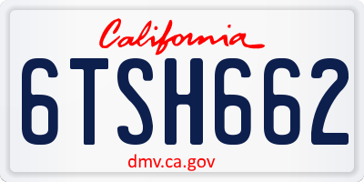 CA license plate 6TSH662
