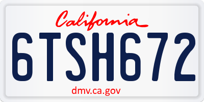 CA license plate 6TSH672