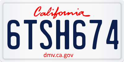 CA license plate 6TSH674