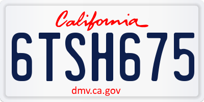 CA license plate 6TSH675