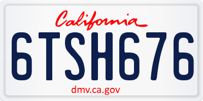 CA license plate 6TSH676