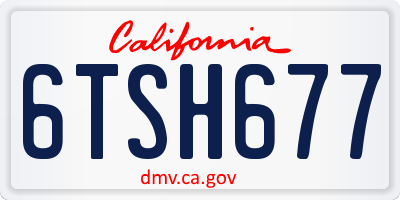 CA license plate 6TSH677