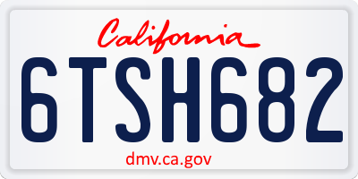 CA license plate 6TSH682
