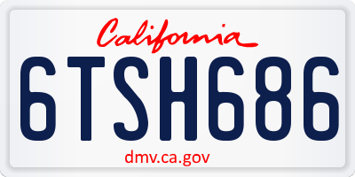 CA license plate 6TSH686