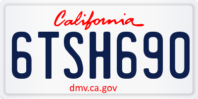 CA license plate 6TSH690