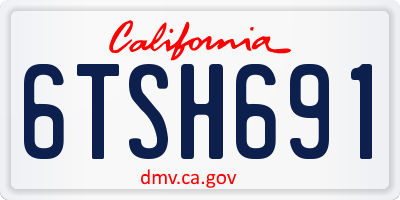 CA license plate 6TSH691