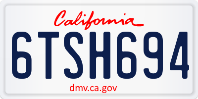 CA license plate 6TSH694