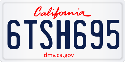 CA license plate 6TSH695