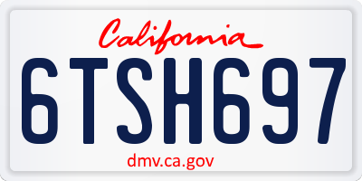 CA license plate 6TSH697