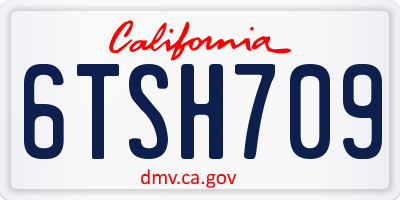 CA license plate 6TSH709