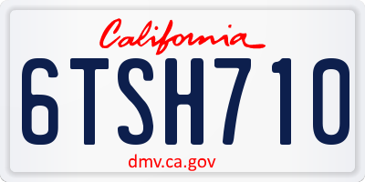 CA license plate 6TSH710