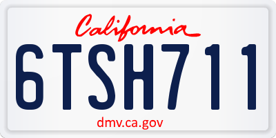 CA license plate 6TSH711