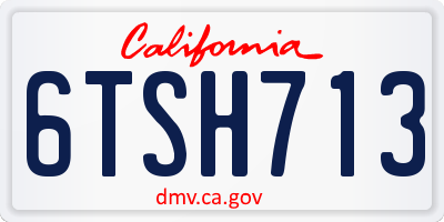 CA license plate 6TSH713