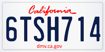 CA license plate 6TSH714