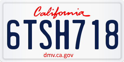 CA license plate 6TSH718