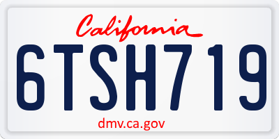 CA license plate 6TSH719