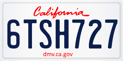 CA license plate 6TSH727