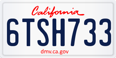 CA license plate 6TSH733