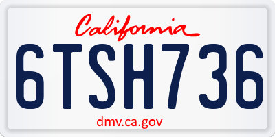 CA license plate 6TSH736