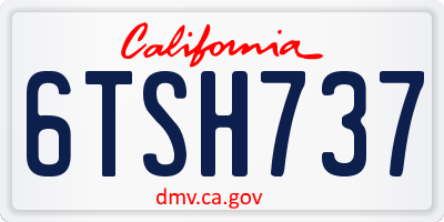 CA license plate 6TSH737