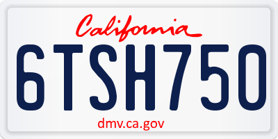 CA license plate 6TSH750