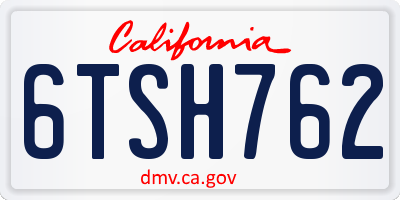 CA license plate 6TSH762