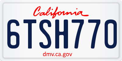 CA license plate 6TSH770
