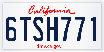 CA license plate 6TSH771